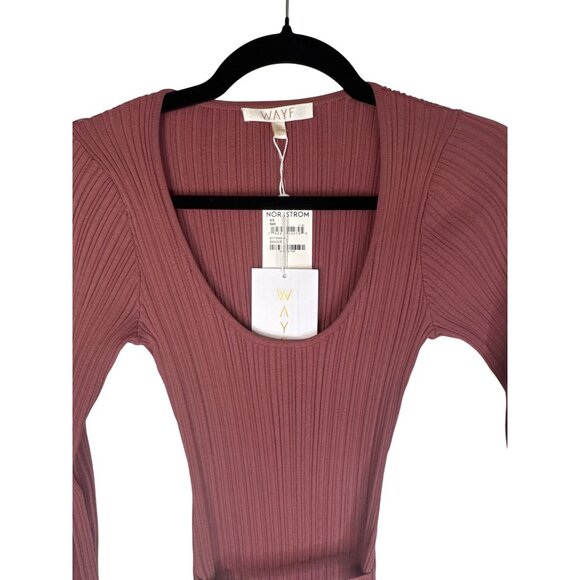 2/$30 Wayf XS Long Sleeve Ribbed Bodycon Midi Dress - Picture 3 of 15